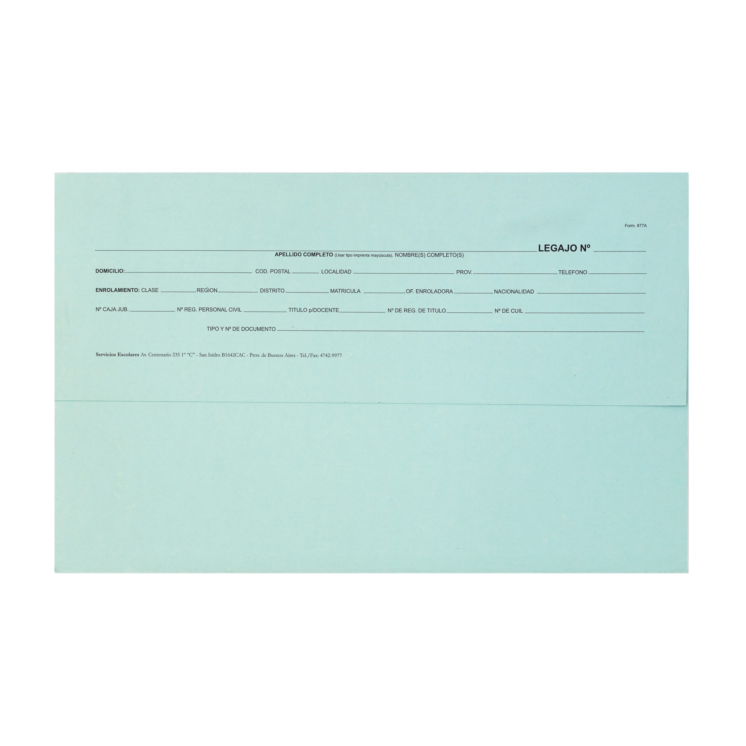 ServiciosEscolares_Alta_Sobre Carpeta legajo de profesores / docentes - Imagen 1
